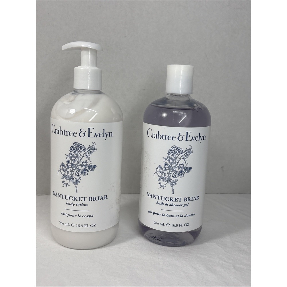 Crabtree & Evelyn Nantucket Briar Shower Gel & Lotion Set 16.9 Oz Discontinued